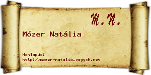 Mózer Natália névjegykártya
