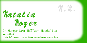 natalia mozer business card